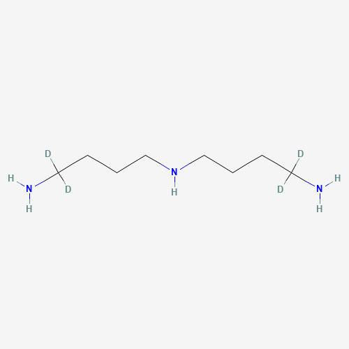 sym-Homo Spermidine-d4 Trihydrochloride (CAS: 856869-03-9) - Chemical Structure and Molecular Formula 