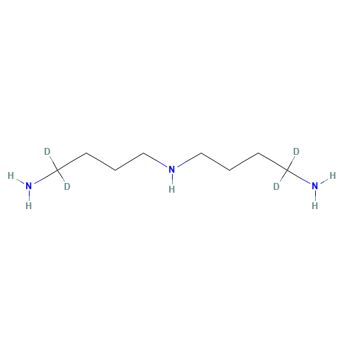 sym-Homo Spermidine-d4 Trihydrochloride (CAS: 856869-03-9) - Chemical Structure and Molecular Formula 