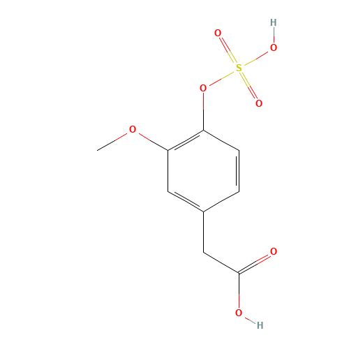 Homovanillic Acid Sulfate Sodium Salt (CAS: 38339-06-9) - Chemical Structure and Molecular Formula 