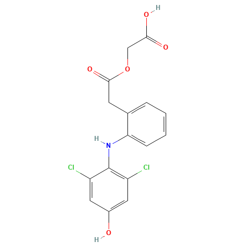 4'-Hydroxy Aceclofenac (CAS: 229308-90-1) - Chemical Structure and Molecular Formula 