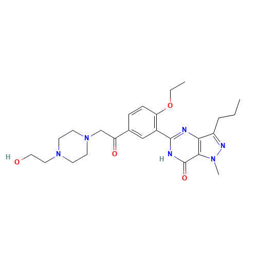 Hydroxy Acetildenafil (CAS: 147676-56-0) - Chemical Structure and Molecular Formula 