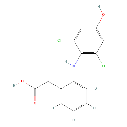 4'-Hydroxy Diclofenac-D4 (Major) (CAS: 254762-27-1) - Chemical Structure and Molecular Formula 