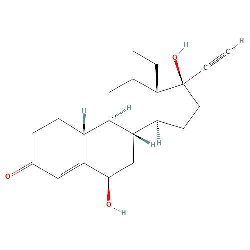 6b-Hydroxy Norgestrel (CAS: 55555-97-0) - Chemical Structure and Molecular Formula 