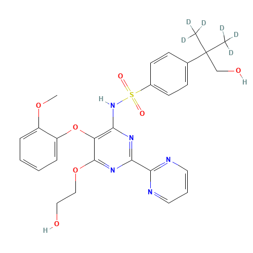 Hydroxy Bosentan-d6 (CAS: 1246817-57-1) - Chemical Structure and Molecular Formula 