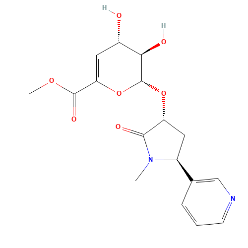 trans-3'-Hydroxy Cotinine-O-(4-deoxy-4,5-didehydro)-b-D-glucuronide Methyl Ester (CAS: 1217540-34-5) - Chemical Structure and Molecular Formula 