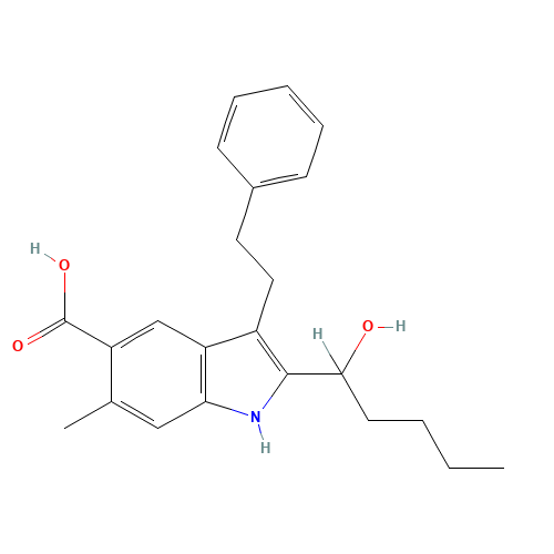 2-(1-Hydroxypentyl)-6-methyl-3-(2-phenylethyl)-1H-indole-5-carboxylic Acid (CAS: 873841-43-1) - Related Chemical Product