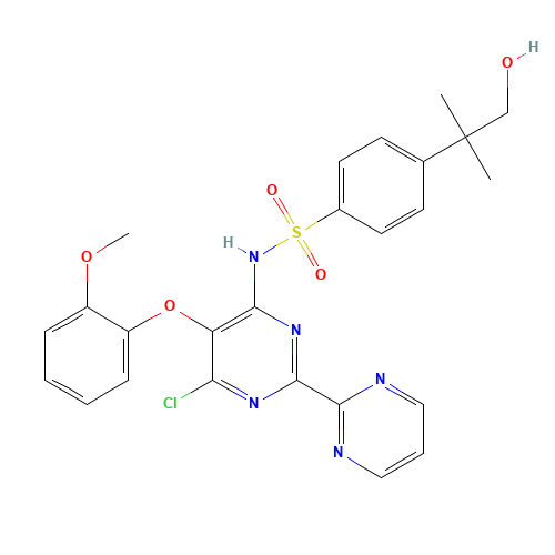 4-(2-Hydroxy-1,1-dimethylethyl)-N-[6-chloro-5-(2-methoxyphenoxy)-(2,2'-bipyrimidin)-4-yl]benzenesulfonamide (CAS: 1076198-22-5) - Related Chemical Product