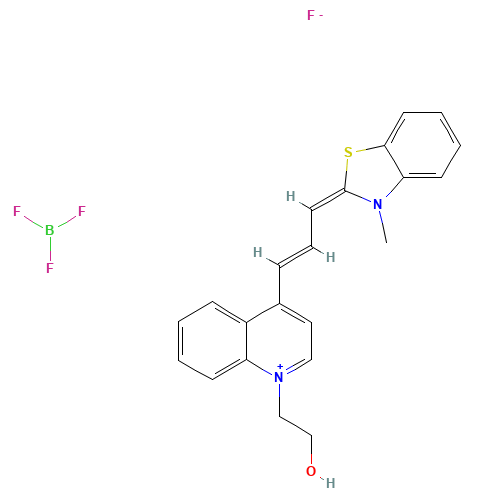 1-(2-Hydroxyethyl)-4-[3-(3-methyl-2(3H)-benzothiazolylidene)-1-propen-1-yl]quinolinium Tetrafluoroborate (CAS: 189148-50-3) - Related Chemical Product