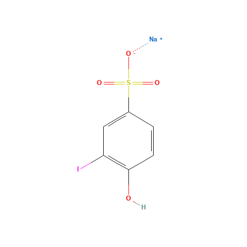 4-Hydroxy-3-iodobenzenesufonic Acid, Sodium Salt (CAS: 121208-93-3) - Chemical Structure and Molecular Formula 