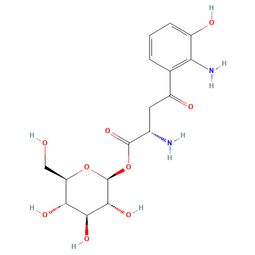 3-Hydroxykynurenine-O-b-glucoside (Mixture of Diastereomers) (CAS: 23224-46-6) - Chemical Structure and Molecular Formula 