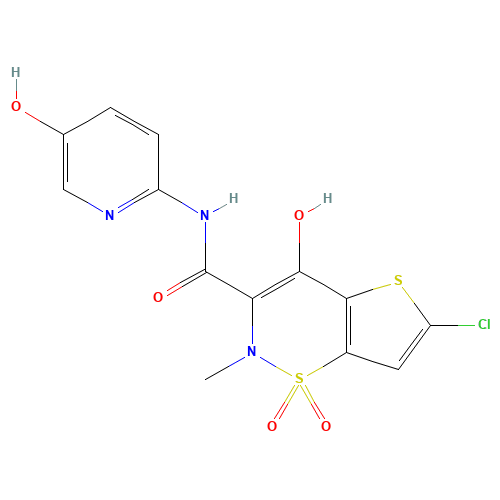 5-Hydroxy Lornoxicam (CAS: 123252-96-0) - Chemical Structure and Molecular Formula 