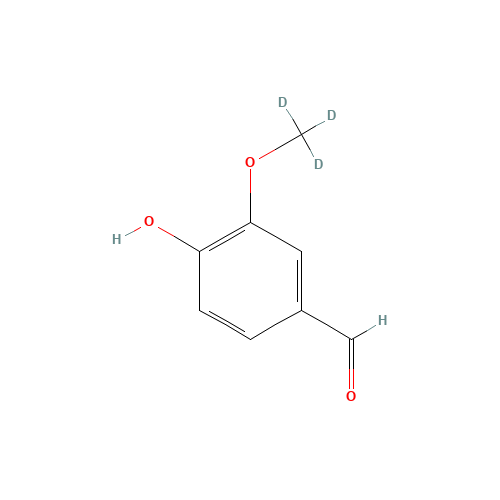 4-Hydroxy-3-methoxybenzaldehyde-d3 (CAS: 74495-74-2) - Chemical Structure and Molecular Formula 