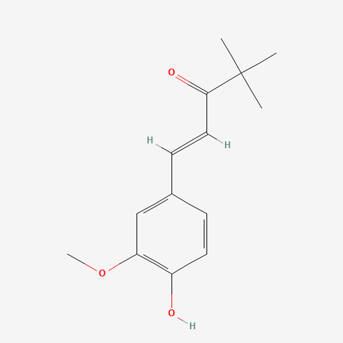 1-(4-Hydroxy-3-methoxyphenyl)-4,4-dimethyl-1-penten-3-one (CAS: 58344-27-7) - Chemical Structure and Molecular Formula 