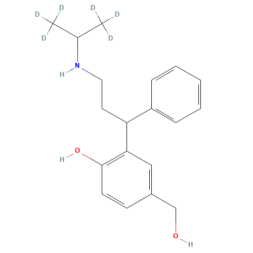 rac 5-Hydroxymethyl Desisopropyl Tolterodine-d6 (CAS: 1189419-89-3) - Chemical Structure and Molecular Formula 