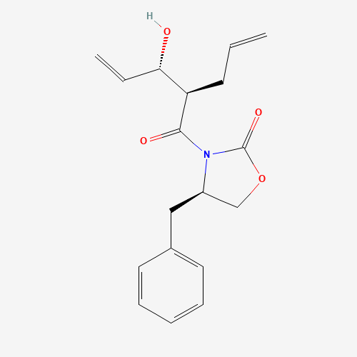 (4R)-3-[(2R,3S)-3-Hydroxy-1-oxo-2-(2-propen-1-yl)-4-penten-1-yl]-4-(phenylmethyl)-2-oxazolidinone (CAS: 1005006-69-8) - Chemical Structure and Molecular Formula 