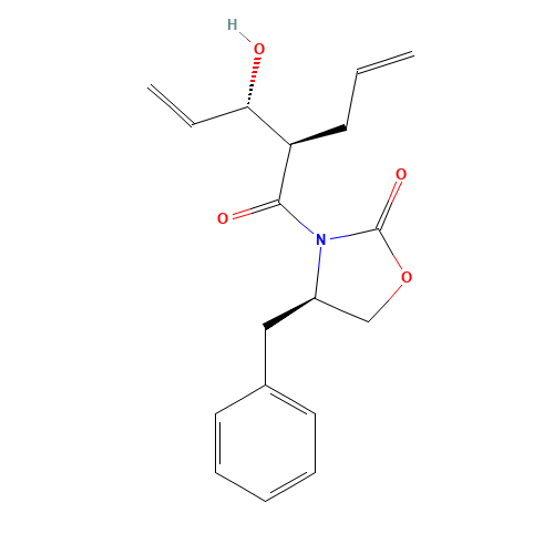(4R)-3-[(2R,3S)-3-Hydroxy-1-oxo-2-(2-propen-1-yl)-4-penten-1-yl]-4-(phenylmethyl)-2-oxazolidinone (CAS: 1005006-69-8) - Chemical Structure and Molecular Formula 