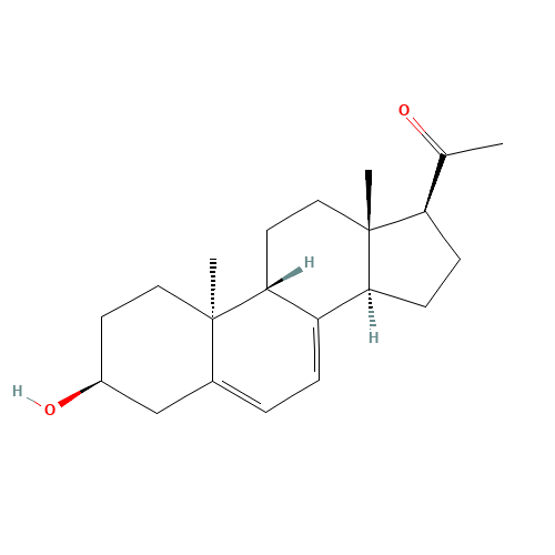 (3b,9b,10a)-3-Hydroxy-pregna-5,7-dien-20-one (CAS: 1819-14-3) - Chemical Structure and Molecular Formula 