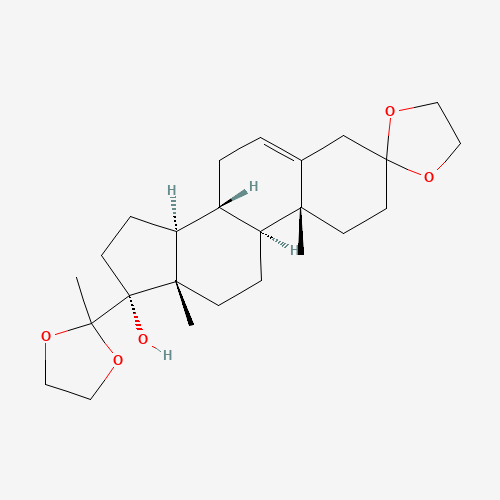 17a-Hydroxypregn-5-ene-3,20-dione-3,20-bis(ethyleneketal) (CAS: 3386-00-3) - Chemical Structure and Molecular Formula 