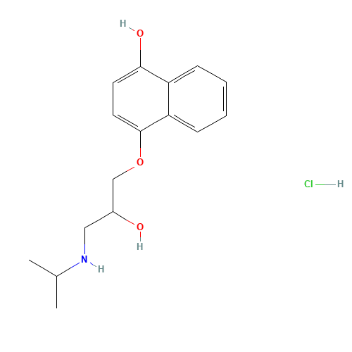 rac-4-Hydroxy Propranolol Hydrochloride (CAS: 14133-90-5) - Chemical Structure and Molecular Formula 