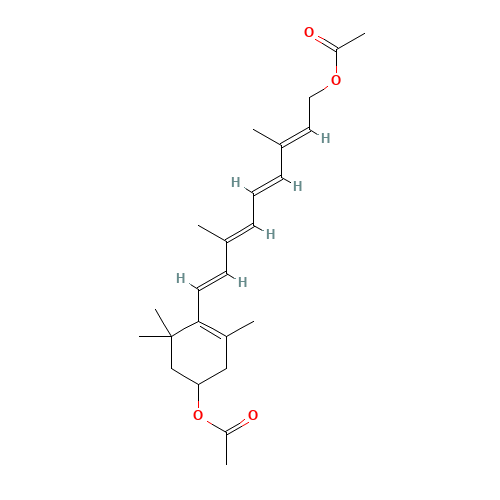 rac all-trans  3-(Acetyloxy) Retinol Acetate (CAS: 76686-33-4) - Chemical Structure and Molecular Formula 