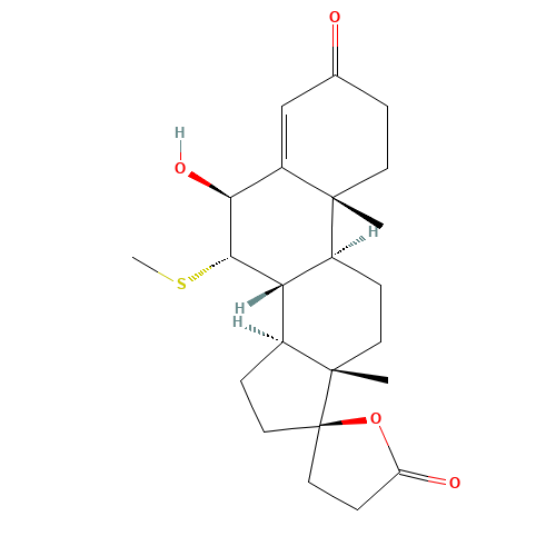 6b-Hydroxy-7a-(thiomethyl) Spironolactone (CAS: 42219-60-3) - Chemical Structure and Molecular Formula 