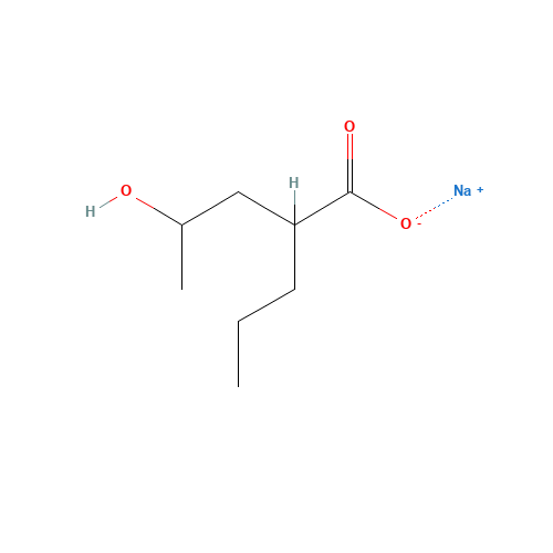 4-Hydroxy Valproic Acid Sodium Salt (CAS: 1216888-06-0) - Chemical Structure and Molecular Formula 