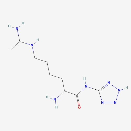 L-N6-(1-Iminoethyl) Lysine 5-Tetrazole Amide, Dihydrochloride (CAS: 1322625-19-3) - Chemical Structure and Molecular Formula 