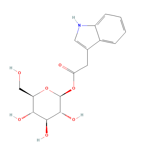 Indole-3-acetyl b-D-Glucopyranose (CAS: 19817-95-9) - Chemical Structure and Molecular Formula 