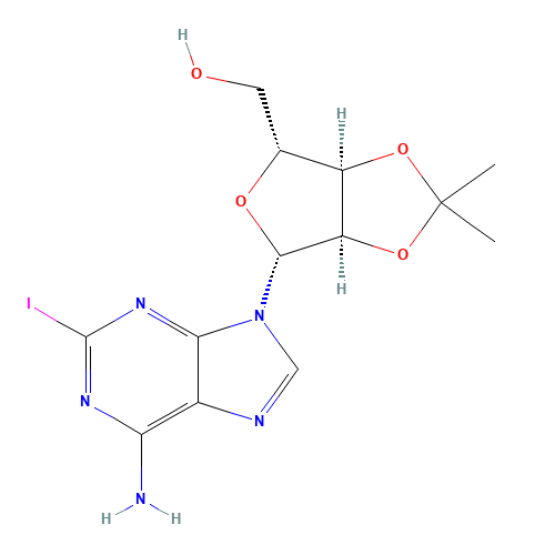 2-Iodo Adenosine 2',3'-Acetonide (CAS: 141018-25-9) - Chemical Structure and Molecular Formula 
