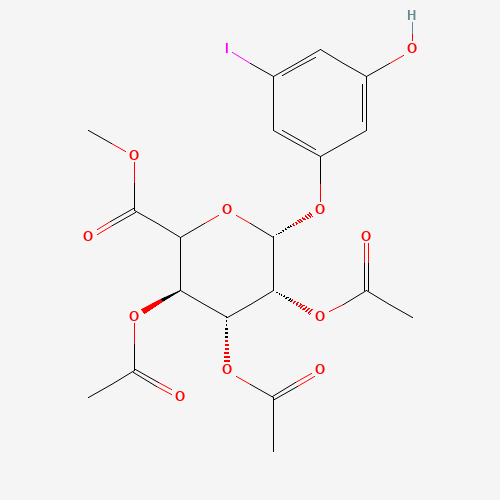 5-Iodoresorcinol-2',3',4'-tri-O-acetyl-b-D-glucuronide Methyl Ester (CAS: 490028-20-1) - Chemical Structure and Molecular Formula 