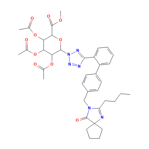 Irbesartan N-b-D-2,3,4-Tri-O-acetyl-glucuronide Methyl Ester (CAS: 224170-69-8) - Related Chemical Product