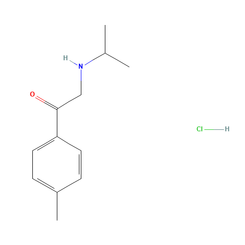 2-Isopropylamino-4'-methylacetophenone Hydrochloride (CAS: 23164-08-1) - Chemical Structure and Molecular Formula 