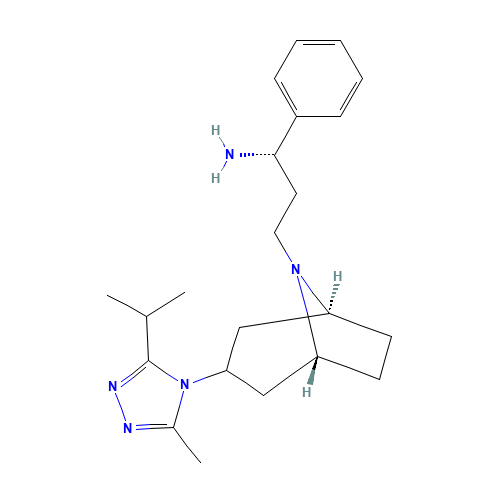 (1S)-3-[3-(3-Isopropyl-5-methyl-4H-1,2,4-triazol-4-yl)-exo-8-azabicyclo[3.2.1]oct-8-yl]-1-phenyl-1-propanamine (CAS: 376348-71-9) - Related Chemical Product