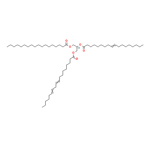 1-Linoleoyl-2-oleoyl-3-stearoyl-rac-glycerol (CAS: 135092-48-7) - Chemical Structure and Molecular Formula 