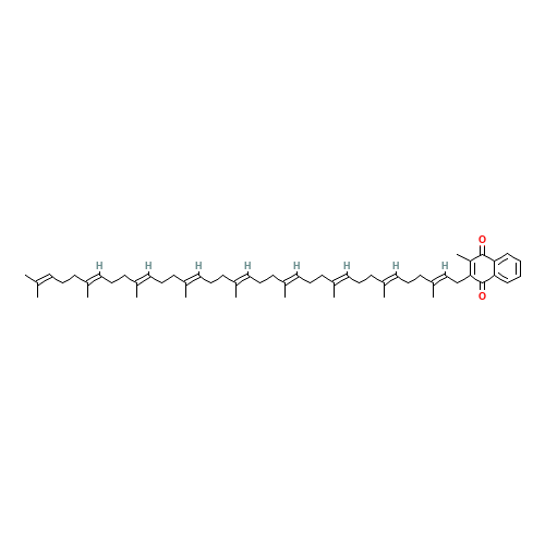 Menaquinone 9 (CAS: 523-39-7) - Chemical Structure and Molecular Formula 