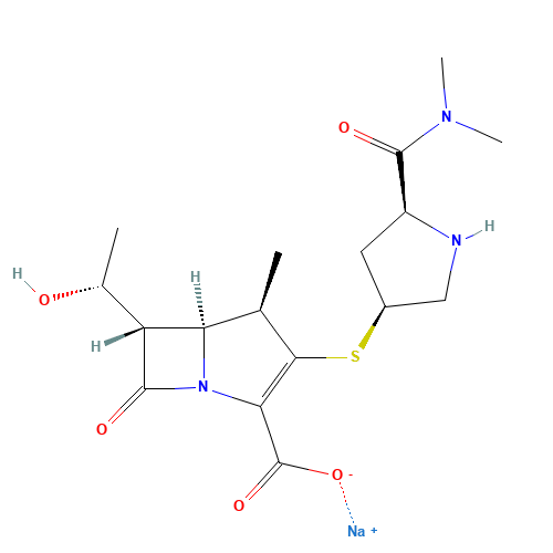Meropenem Sodium Salt (CAS: 211238-34-5) - Chemical Structure and Molecular Formula 