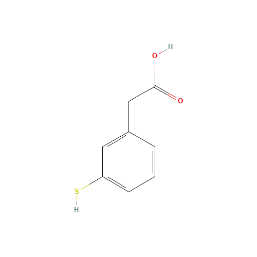 3-Mercaptophenylacetic Acid, 90% (CAS: 63271-86-3) - Chemical Structure and Molecular Formula 