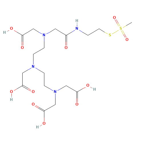 N-[S-Methanethiosulfonylcystaminyl]diethylenetriaminepentaacetic Acid, Monoamide (2:1 mixture of penta-acid to monoamide; approximately 30%) (CAS: 1246817-77-5) - Chemical Structure and Molecular Formula 