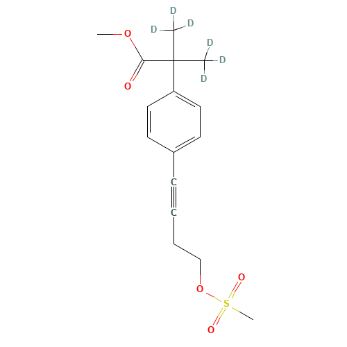 4-[4-(Methanesulfonyloxy)-1-butynyl]-a,a-di(methyl-d3)benzeneacetic Acid, Methyl Ester (CAS: 1020719-58-7) - Related Chemical Product