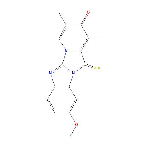 8(9)-Methoxy-1,3-dimethyl-12-thioxopyrido[1',2':3,4]imidazo[1,2-a]benzimidazol-2-(12H)-one (CAS: 125656-83-9) - Related Chemical Product