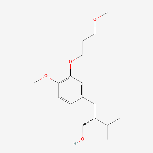 1-Methoxy-2-(3-methoxypropoxy)-4-[(3-hydroxy-(2R)-isopropyl)propyl]benzene (CAS: 172900-70-8) - Chemical Structure and Molecular Formula 