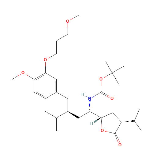[(1S,3S)-3-[[4-Methoxy-3-(3-methoxypropoxy)phenyl]methyl]-4-methyl-1-[(2S, 4R)-tetrahydro-4-(1-methylethyl)-5-oxo-2-furanyl]pentyl]carbamic Acid 1,1-tert-Butyl Ester (CAS: 900811-52-1) - Related Chemical Product