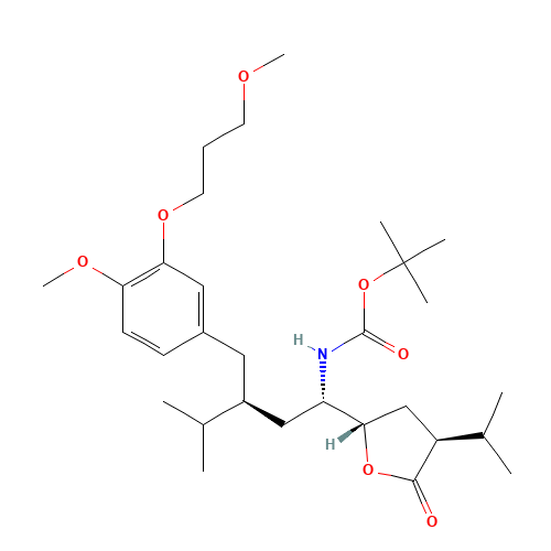 [(1S,3S)-3-[[4-Methoxy-3-(3-methoxypropoxy)phenyl]methyl]-4-methyl-1-[(2S, 4S)-tetrahydro-4-(1-methylethyl)-5-oxo-2-furanyl]pentyl]carbamic Acid 1,1-tert-Butyl Ester (CAS: 866030-35-5) - Related Chemical Product