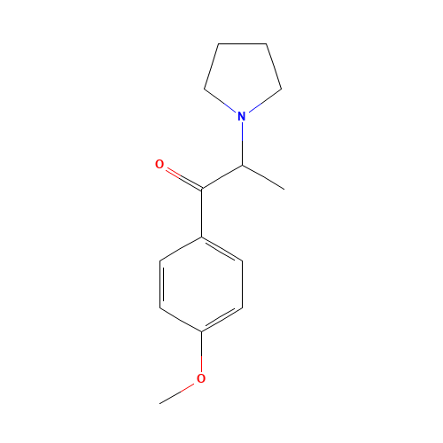 4'-Methoxy-a-pyrrolidinopropiophenone Hydrochloride (CAS: 478243-09-3) - Chemical Structure and Molecular Formula 