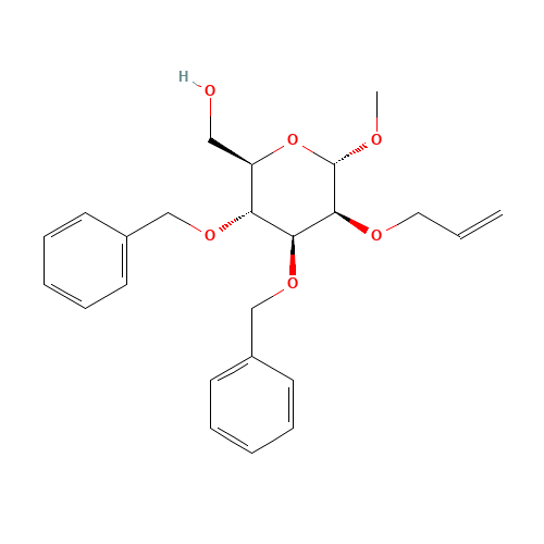 Methyl 2-O-Allyl-3,4-di-O-benzyl-a-D-mannopyranoside (CAS: 210297-56-6) - Chemical Structure and Molecular Formula 