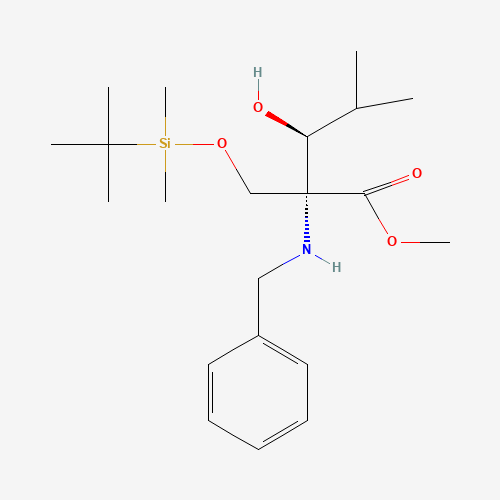 Methyl (2R,3S)-2-Benzylamino-2-(t-butyldimethylsilyloxymethyl)-3-hydroxy-4-methylpentanoate (CAS: 145451-92-9) - Related Chemical Product