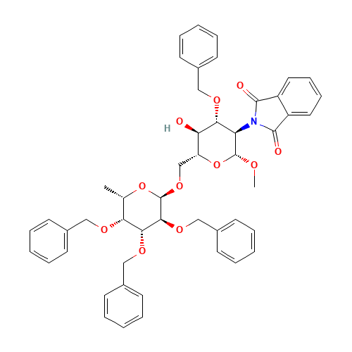 Methyl 3-O-Benzyl-6-O-(2,3,4-tri-O-benzyl-a-L-fucopyranosyl)-2-deoxy-2-N-phthalimido-b-D-glucopyranoside (CAS: 97242-86-9) - Related Chemical Product