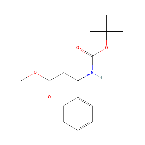 Methyl (3S)-3-Boc-amino-3-phenylpropionate (CAS: 190189-97-0) - Chemical Structure and Molecular Formula 