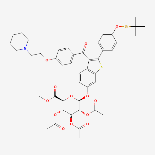 Methyl-1-(4'-tert-butyldimethylsylyl-6-hydroxyraloxifene)-2,3,4-tri-O-acetyl-b-D-glycopyranuronate (CAS: 174264-49-4) - Related Chemical Product