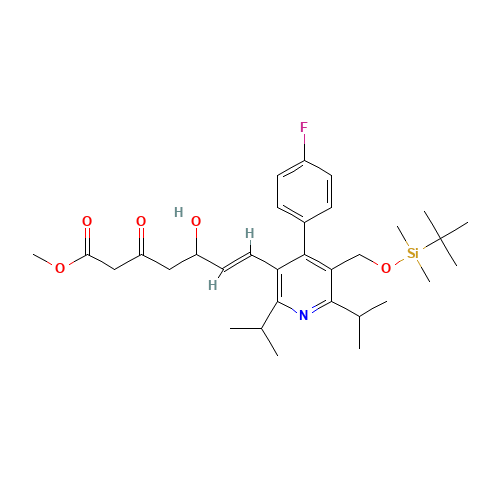 Methyl rac-(E)-7-[5-tert-Butyldimethylsilyloxymethyl-2,6-diisopropyl-4-(4-fluorophenyl)-3-pyridinyl]-5-hydroxy-3-oxo-6-heptenoate (CAS: 124863-85-0) - Related Chemical Product